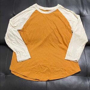 Old Navy Orange and Cream Long Sleeve Tee